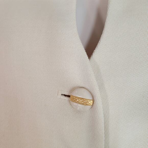 SUIT Vintage 80s 90s Jacques vert cream suit blazer and skirt set Size 10 - Picture 9 of 13